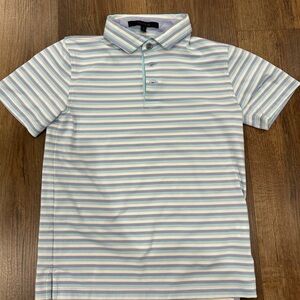 Greyson Boys Light Blue, White & Lavender Striped Polo